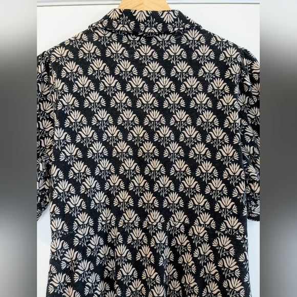 Boden Button Jersey Mini Tea Dress Beige/ Black Pockets Size 8R - Picture 7 of 13